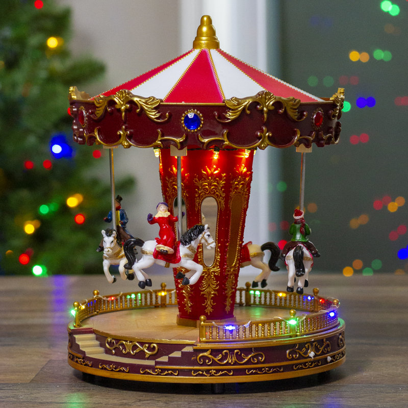 Northlight Carrousel de Noël animé à DEL 11 "avec chevaux Wayfair.ca